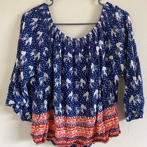 Fun elephant print blouse